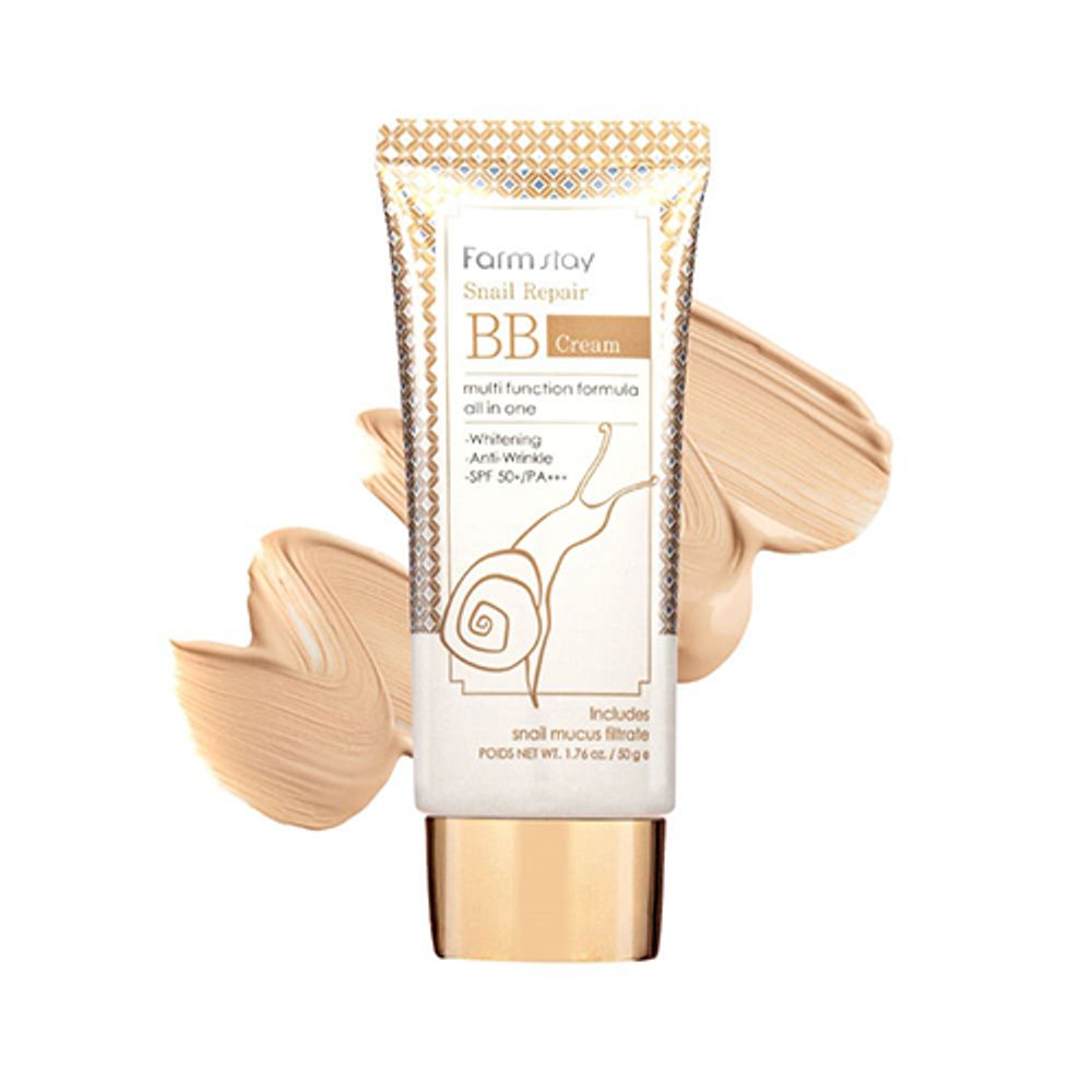 Тональный ВВ крем с муцином улитки FARMSTAY Snail Repair BB Cream 50 гр