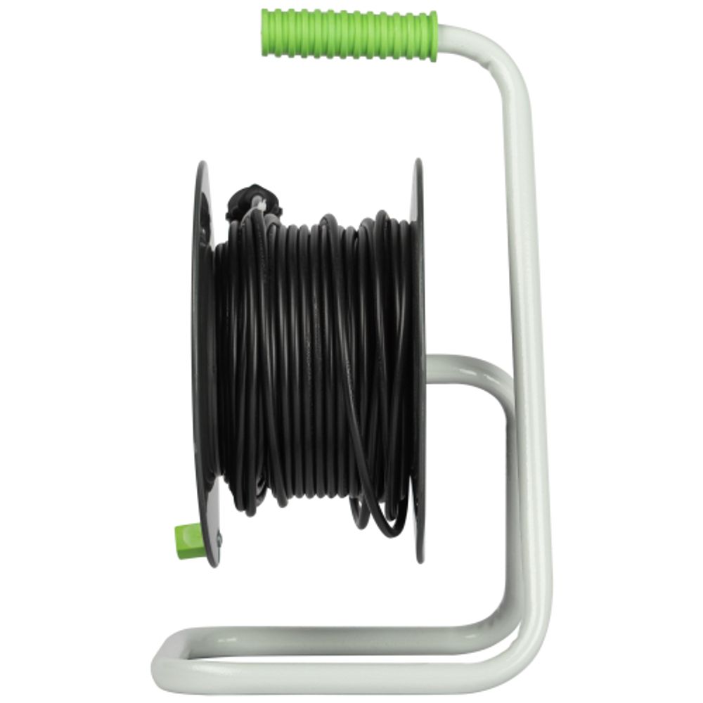 Удлинитель силовой ЭРА GREEN LINE KAT-2x1-30m Greenline на катушке пластик 4 розетки без заземления 30м ПВС 2x1мм2 | Силовые удлинители