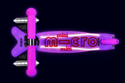Самокат Mini Micro Deluxe Glow Plus (светящийся) LED морозный розовый