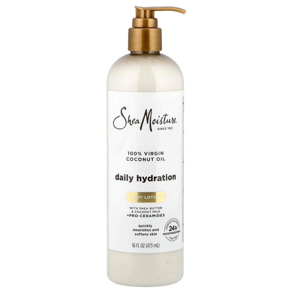 SheaMoisture, лосьон для тела для ежедневного увлажнения, 100% кокосовое масло первого отжима, 473 мл (16 жидк. унций)