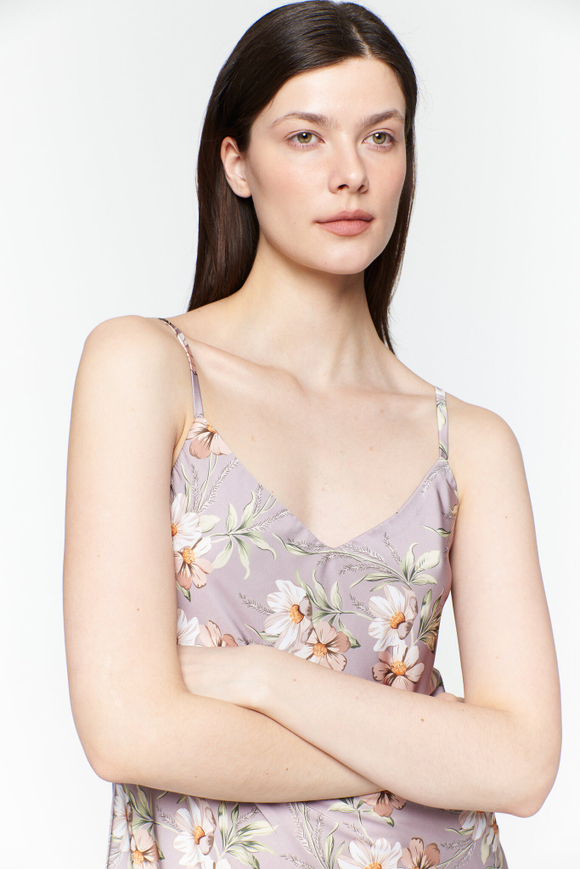 Шелковый топ с цветами