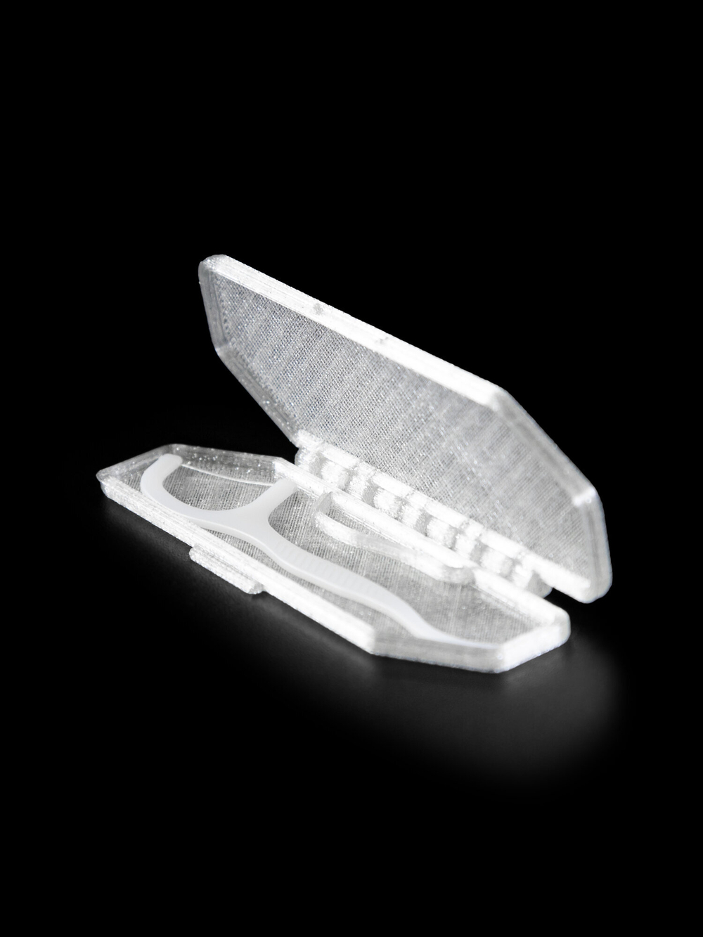 Стоматологический дорожный контейнер для зубочистки с нитью — флоссера, белый, полупрозрачный