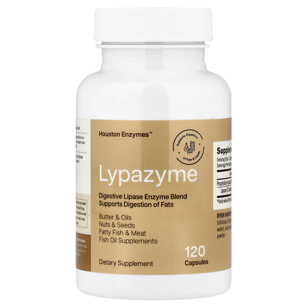 Houston Enzymes, Липазим, 120 капсул