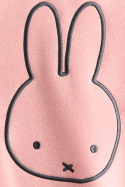 H&M Толстовка оверсайз с принтом, розовый