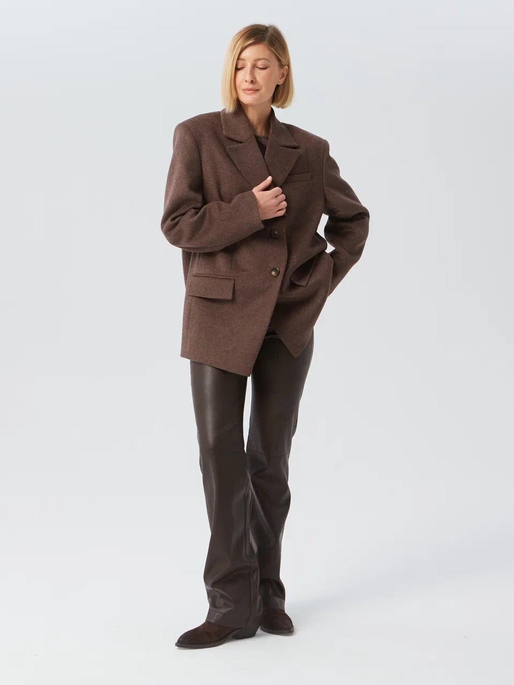 Пальто ассиметрия укороченное