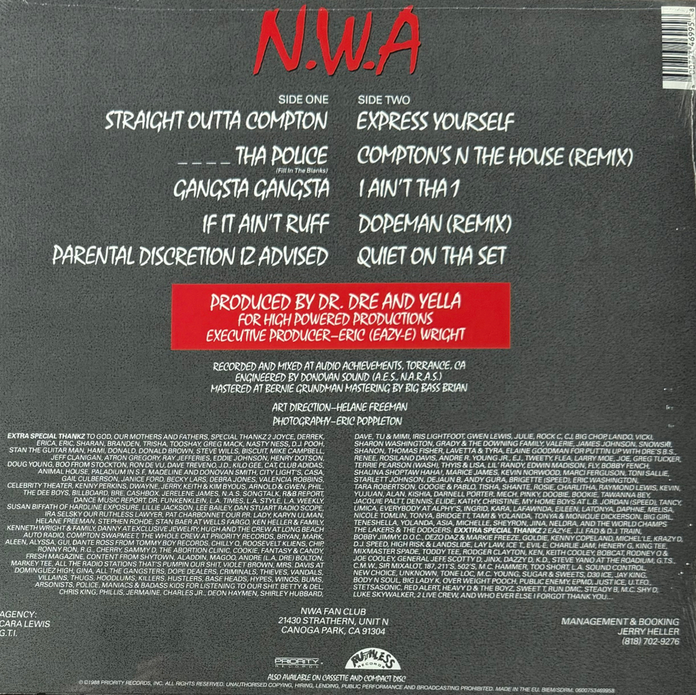 Виниловая пластинка N.W.A ‎– Straight Outta Compton LP
