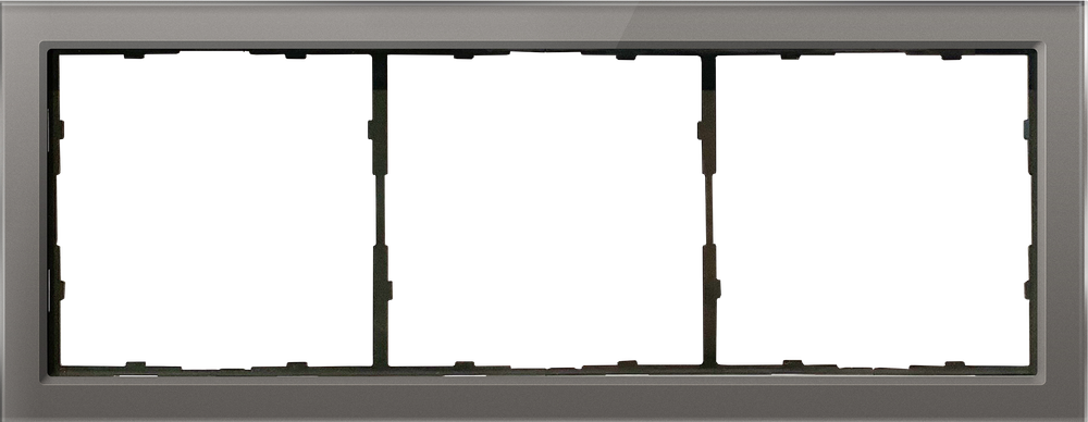 Рамка 3-я стекло цвета сталь,  серия R98 Glass
