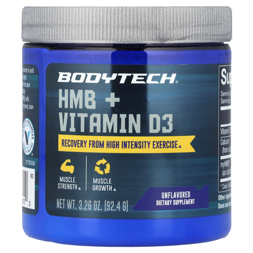 BodyTech, HMB + витамин D3, без добавок, 92,4 г (3,26 унции)