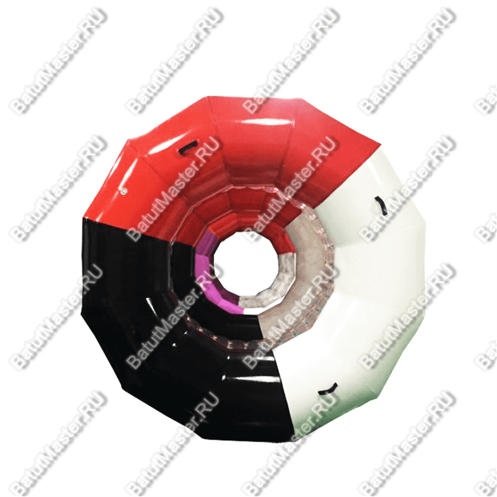 Аттракцион Водный роллер "Комбинированный 2" ПВХ, с цветными держателями, размер 2*1,8*1,8 м