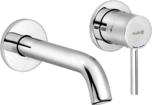 Смеситель для умывальника встраиваемый, излив 180мм Kludi BOZZ хром (наружная часть)