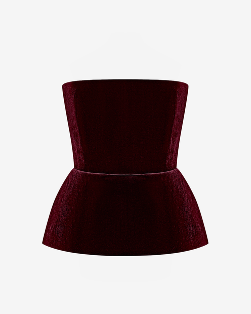 Топ корсетный из бархата с баской