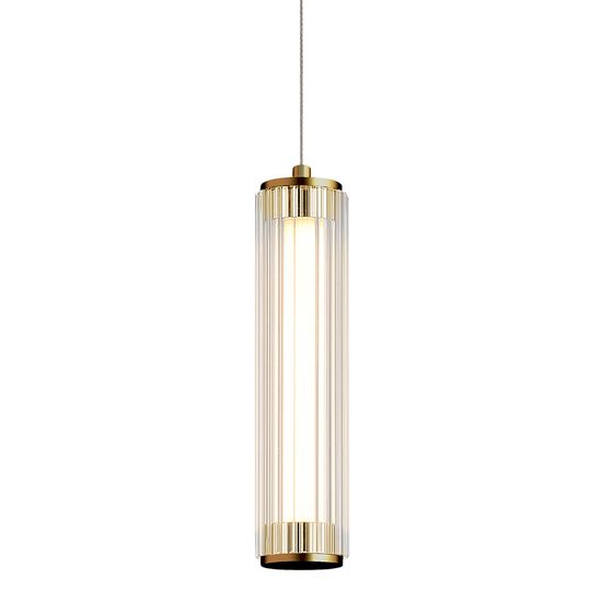 SL6224.303.01 Светильник подвесной ST-Luce Латунь/Прозрачный LED 1*8W 4000K BAMBOO