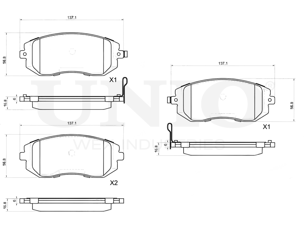 Колодки тормозные диск. передние UNIO BRP-20374