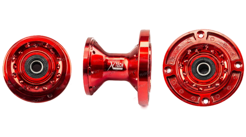 Ступица передняя CNC (R12"/14"/17" d=15mm) красная 100x76x4 M6.9