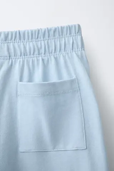 ZARA ПЛОТНЫЕ БРЮКИ WIDE LEG, НЕБЕСНО-ГОЛУБОЙ