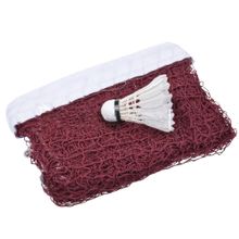 Сетка для бадминтона, 11317-02, нить полипропилен 1.0мм, шнур ПЭ 3,5мм, 4 натяж, стропа ПЭ, бордовый