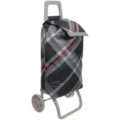 Тележка хозяйственная с сумкой (93*40*30см, колеса 15см,грузоподъемность до 40 кг) черная