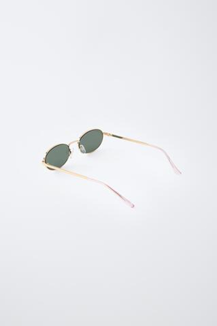 ZARA МЕТАЛЛИЧЕСКИЕ ОВАЛЬНЫЕ СОЛНЦЕЗАЩИТНЫЕ ОЧКИ, ЗОЛОТИСТЫЙ