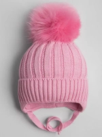 Шапка зимняя вязаная с помпоном для девочки