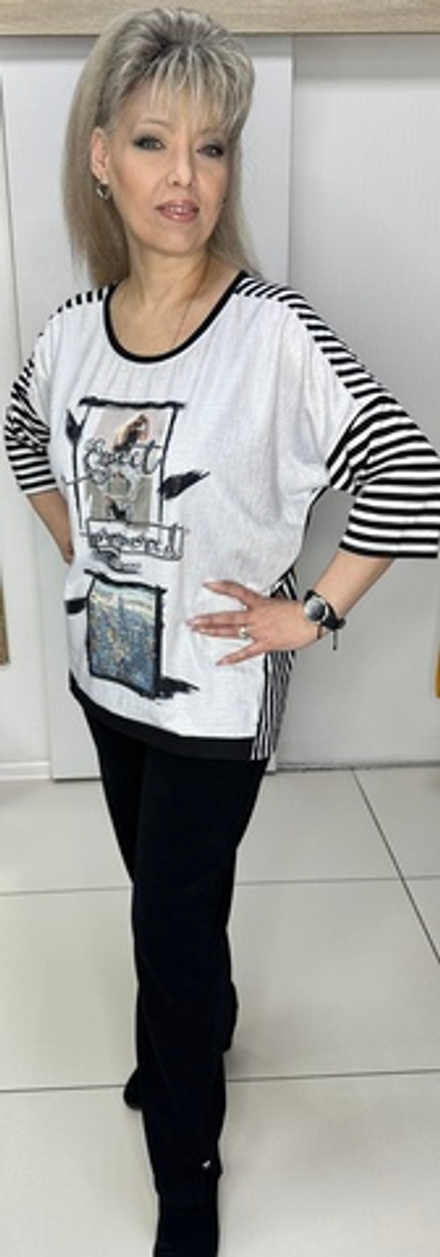 Комбинированная туника с "экранами" и полоской