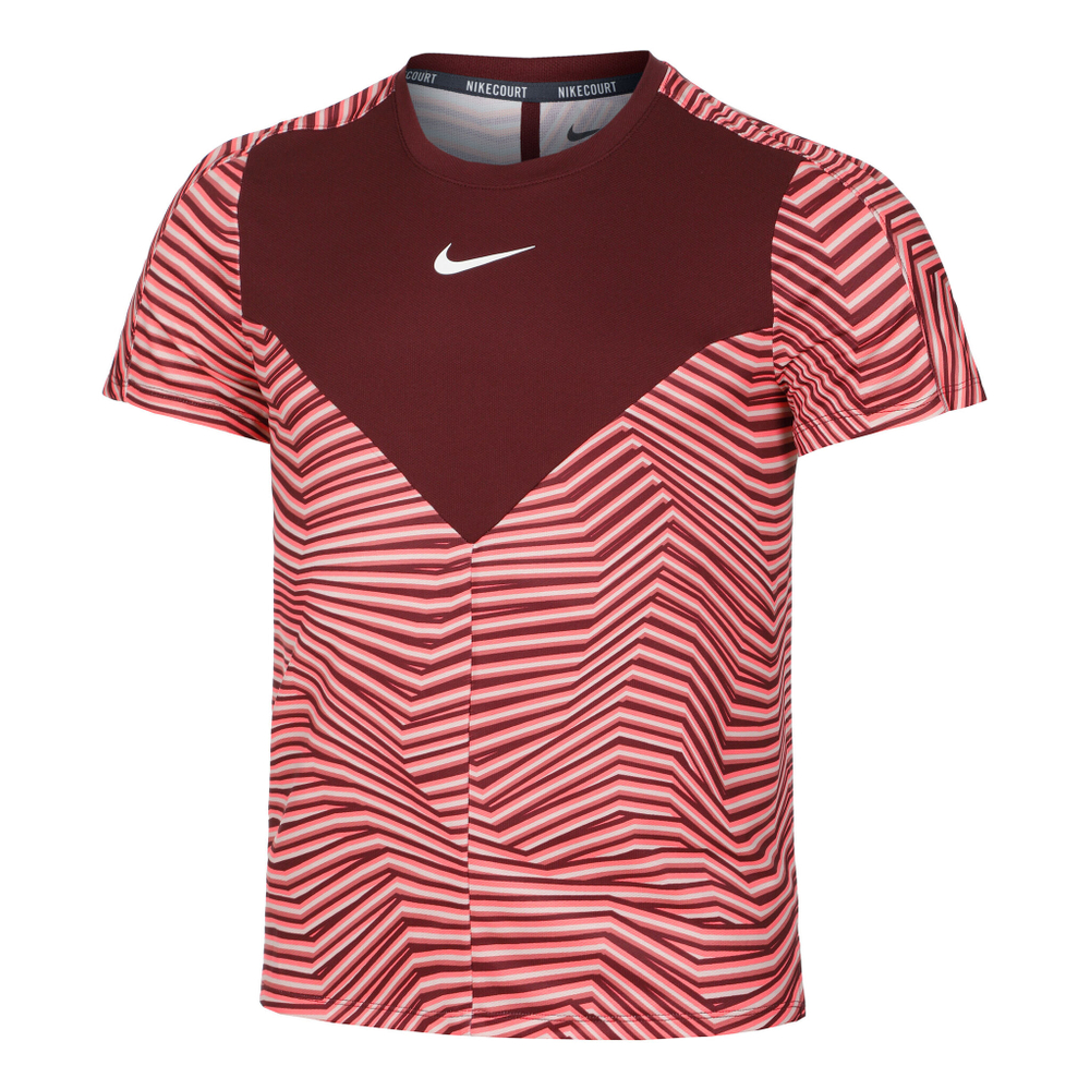 Мужское теннисное поло Nike Dri-Fit Court Slam RG T-Shirt Men - Dark Red, Antique Pink
