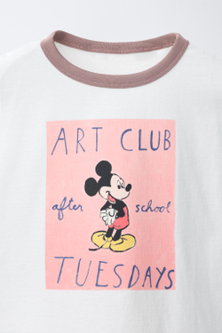 ZARA ФУТБОЛКА MICKEY MOUSE © DISNEY, БЕЛЫЙ