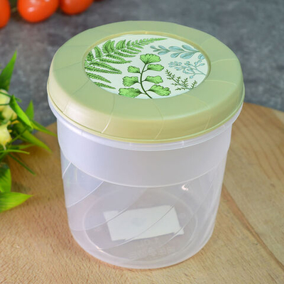 Банка для сыпучих 1л с завинчивающейся крышкой, с декором, зеленый