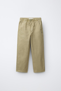 ZARA СТРУЯЩИЕСЯ ХЛОПКОВЫЕ БРЮКИ, ХАКИ