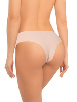 Бесшовные хлопковые трусики-бразилиана (Размер: M) (Цвет: бежевый)
