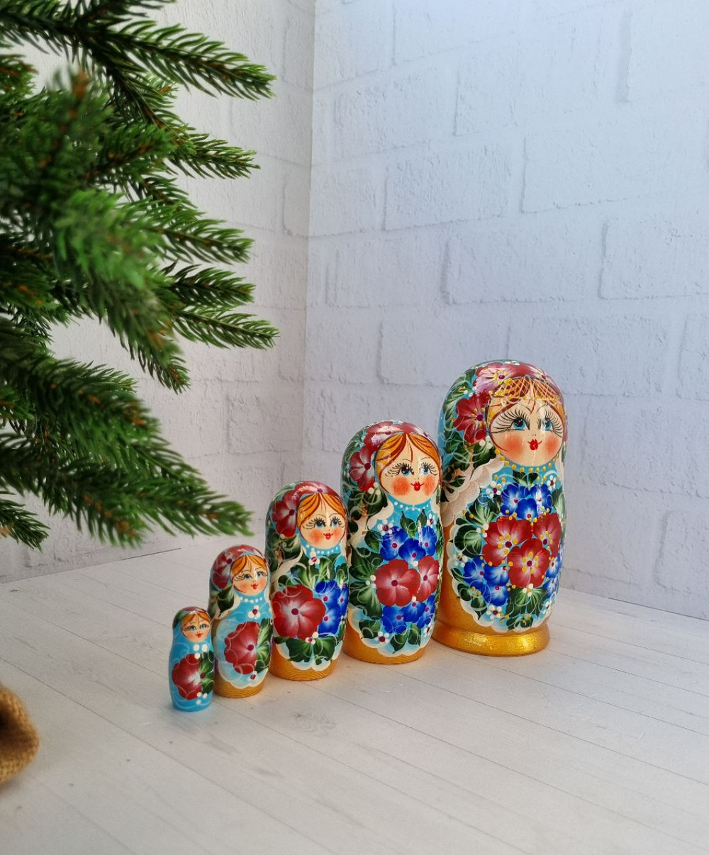 Матрешка 5м 15см нижегородская роспись, интерьерная