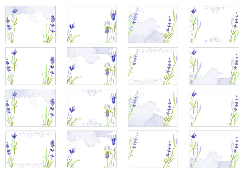 Набор наклеек 4,5х6 см, прямоугольные, 2 листа, лаванда