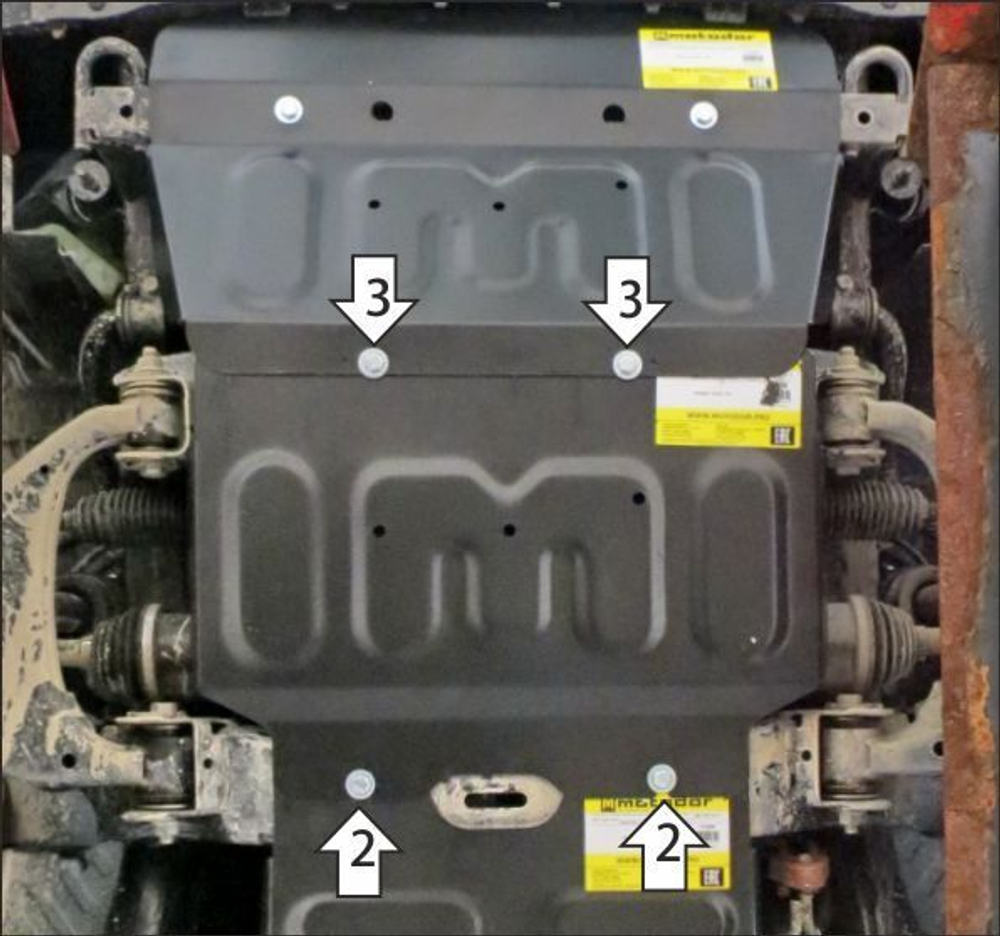 Защита стальная 2 мм Д; ПДф Changan Hunter Plus с 2023г MOTODOR.77214