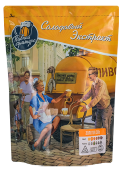 Охмеленный солодовый экстракт Пивная Культура "Золотой эль", 2,2 кг