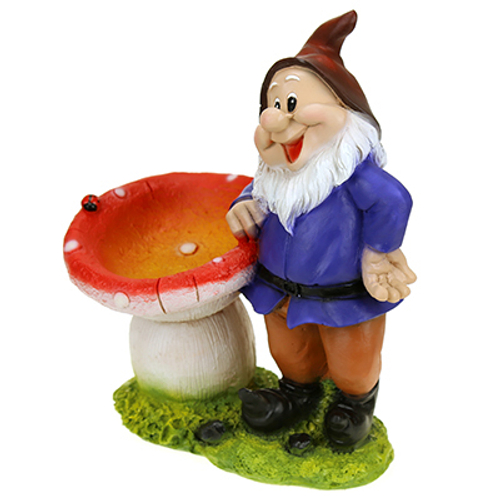 Гном опирается на гриб (полистоун)