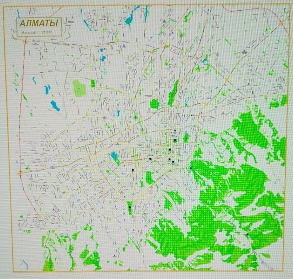План- схема Алматы 150 см х 160 см ( 2024 год)