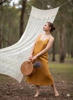 Платье Комбинация цвета горчицы