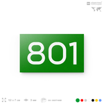 Номер на дверь 801, табличка на дверь для офиса, квартиры, кабинета, аудитории, склада, зеленая 120х70 мм, Айдентика Технолоджи