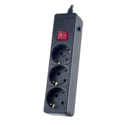 Сетевой фильтр Perfeo POWER+ 1,8м, 3 розетки, черный (PF-PP-3/1,8-B)