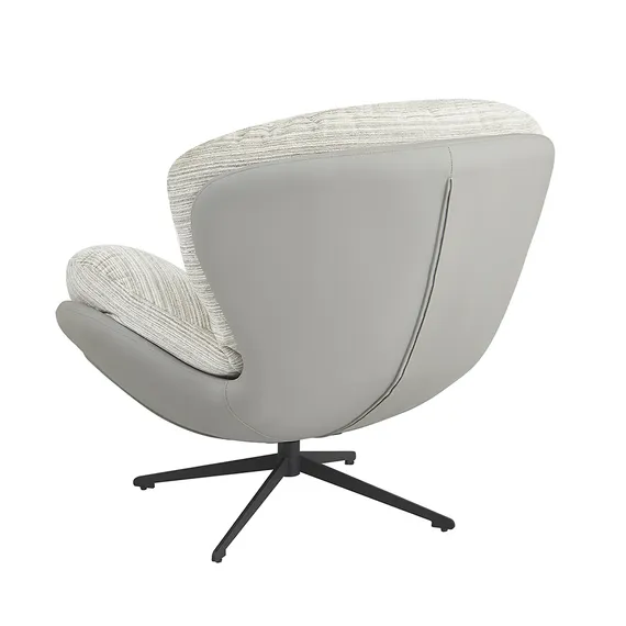 Кресло BLISS серый, экокожа, шенилл