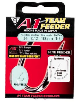 Крючки с поводком Gamakatsu BOOKLET A1 FINE FEEDER разм. 14-0.12мм 100см 10шт.