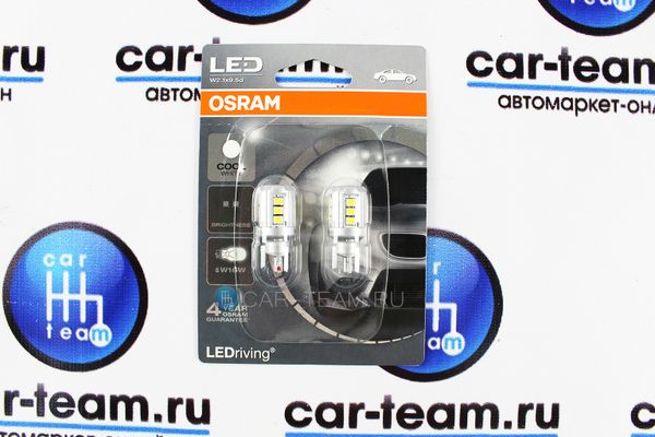 Светодиодные лампы Osram W16W в задний ход на Лада Веста, X-Ray (2шт)