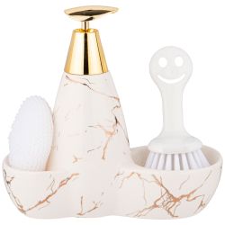 ДОЗАТОР ДЛЯ МОЮЩЕГО СРЕДСТВА "FANTASY" 500 МЛ + ГУБКА И ЩЕТКА 20*9*18 СМ (КОР=12ШТ.)