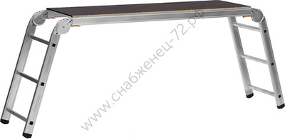 СИБИН РП-36 3х6х3 ступени, алюминиевые, складные, с фиксированной площадкой, рабочие подмости (38843)