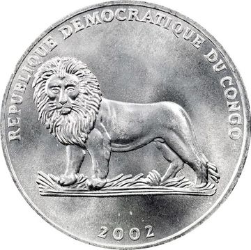 50 сантимов 2002 Конго (ДРК) Животные: «Горилла»