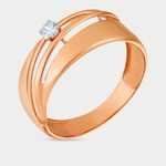 Кольцо для женщин из розового золота 585 пробы с фианитами (арт. 020281-1102)
