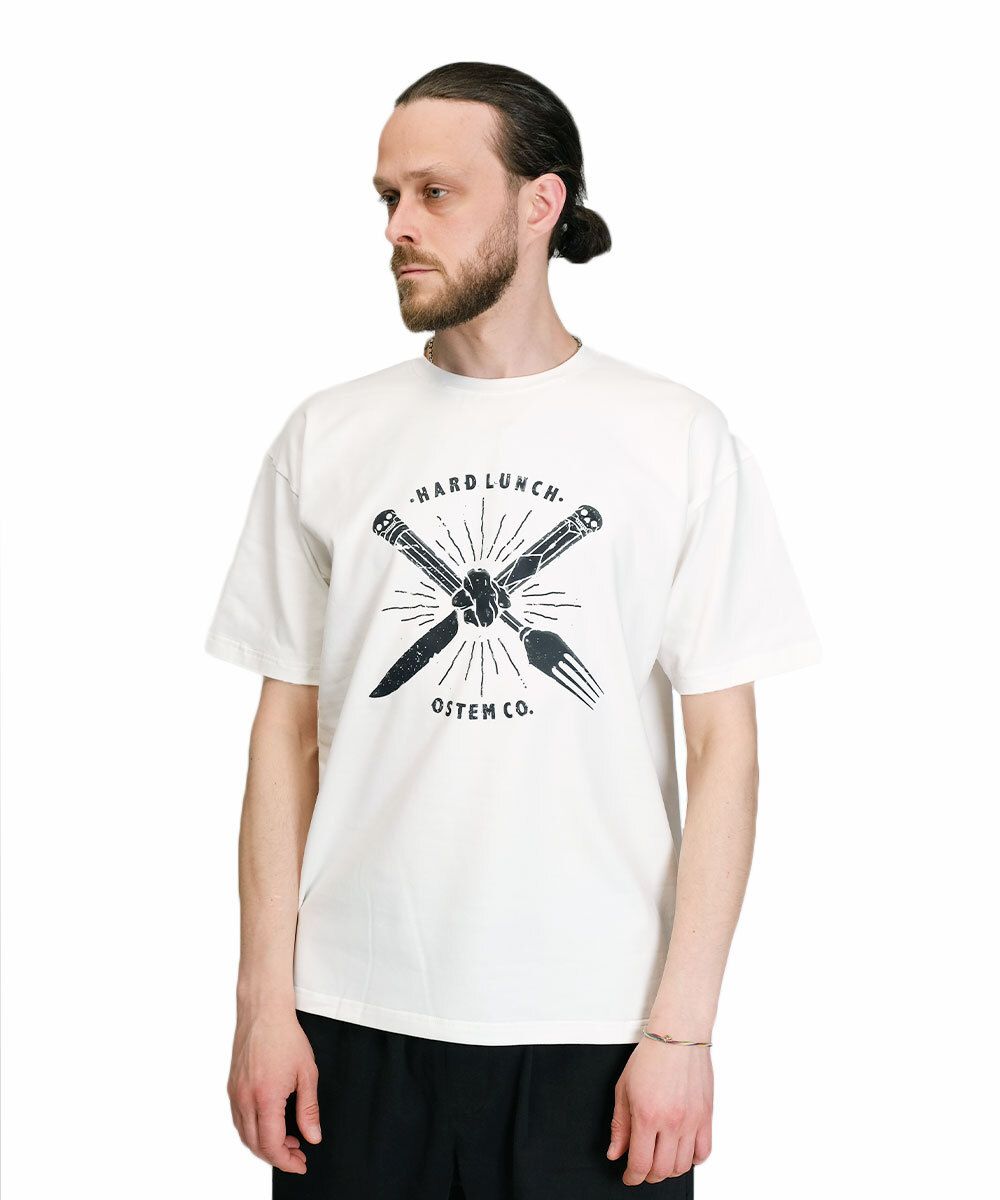 Футболка Hardlunch оверсайз Fork and Knife белая