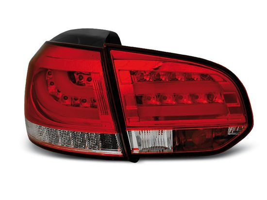 Задние фонари VW Golf 6 red white led bar