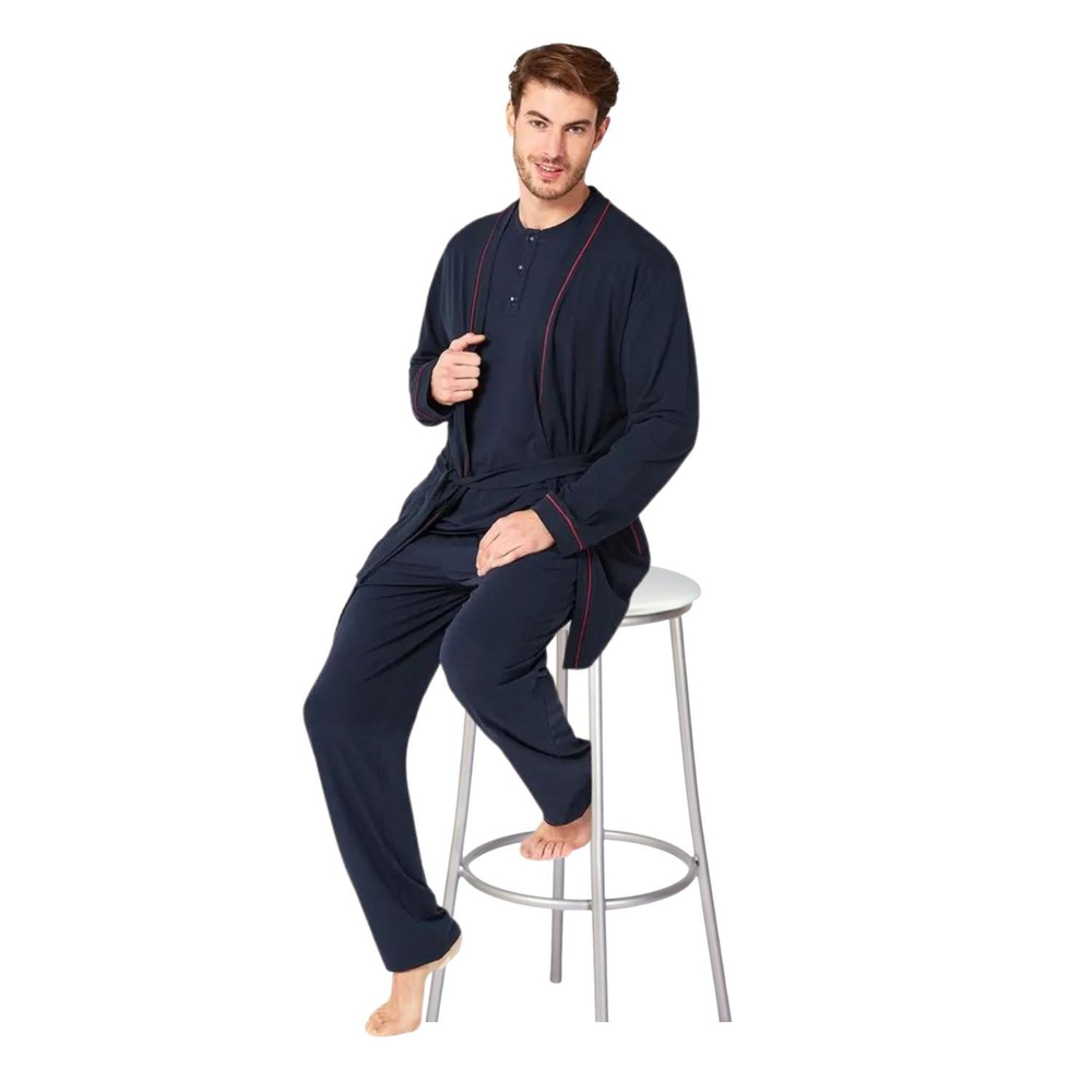 Удобный домашний мужской костюм-тройка (Размер: XL) (Цвет: бордовый)