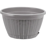 Кашпо для цветов пластиковое 4,5л d-27см Подвесное с поддоном Серый жемчуг
