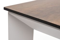 "Венето" обеденный стол из HPL 90х90см, цвет "дуб", каркас белый